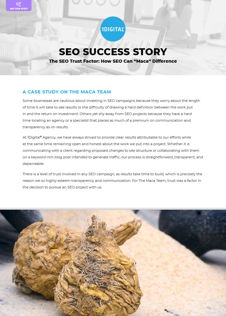 The SEO Trust Factor: How SEO Can “Maca” Difference